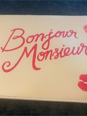 Rare NWOT Kate Spade Bonjour Monsieur Clutch
